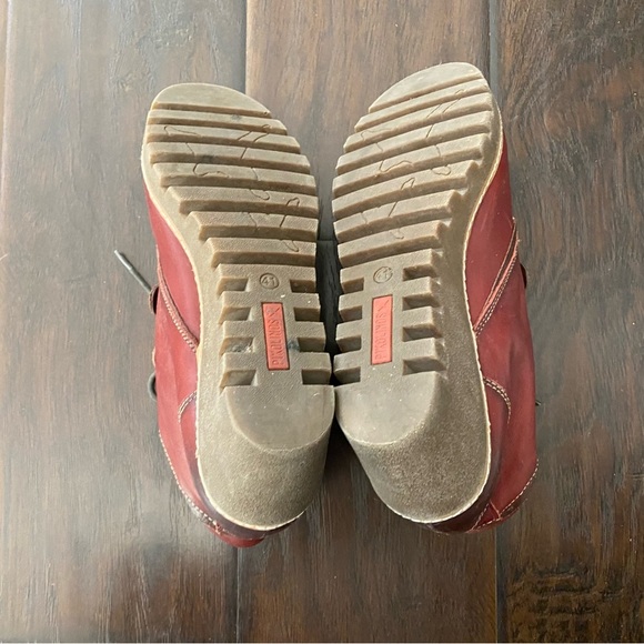 Pikolinos Women's Red Lace up Leather Upper Ankle Boots Size 41 is 10.5 or 11 - Picture 7 of 12